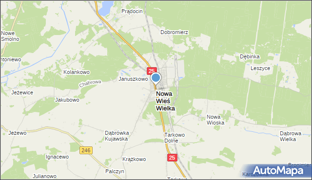 mapa Nowa Wieś Wielka, Nowa Wieś Wielka powiat bydgoski na mapie Targeo